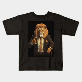 Funny Lion Beer Kids T-Shirt